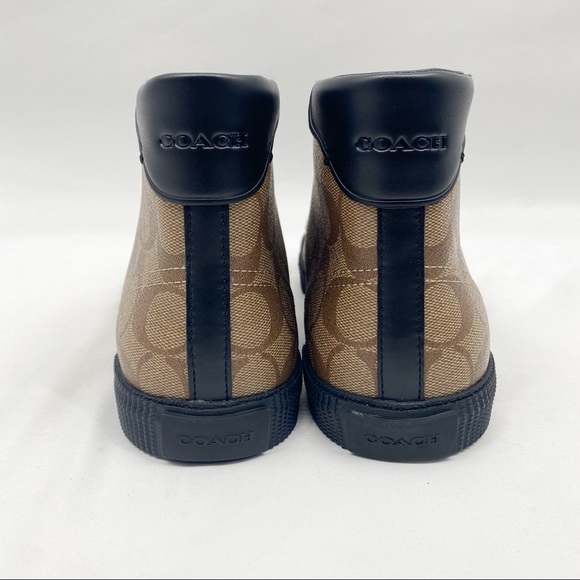COACH Classic Signature Monogram Hi-Top Sneakers - Picture 11 of 16